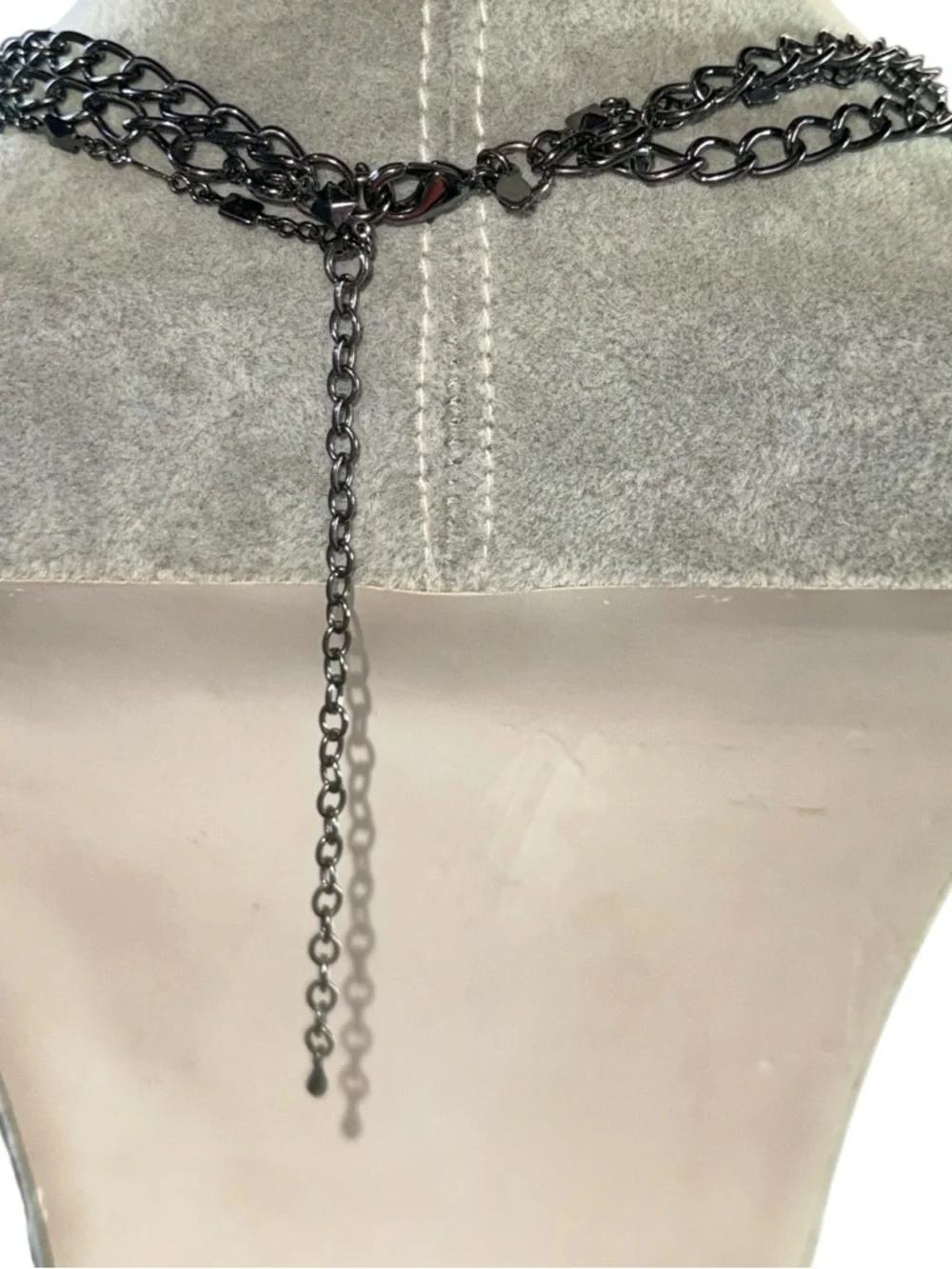 3000.‎ Premier Designs Layered Black Chain Necklace Pearl Crystal Statement